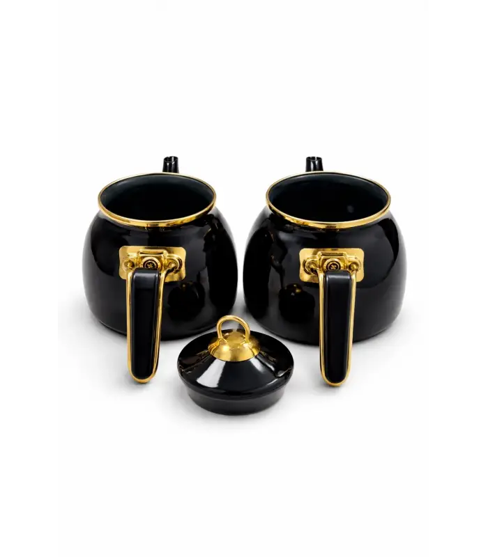 PR Home Emaye Rose Model Çaydanlık Siyah