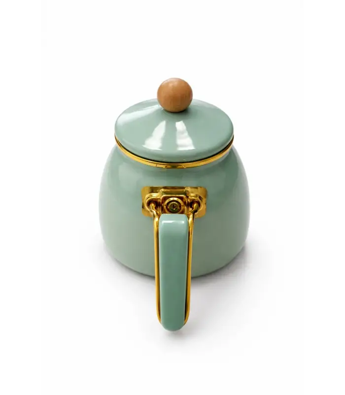 PR Home Soft Yeşil Rose Model Emaye Çaydanlık