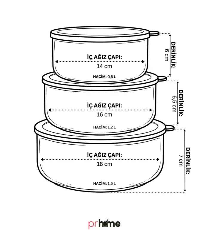 PR Home Kırmızı Emaye Üçlü Saklama Seti