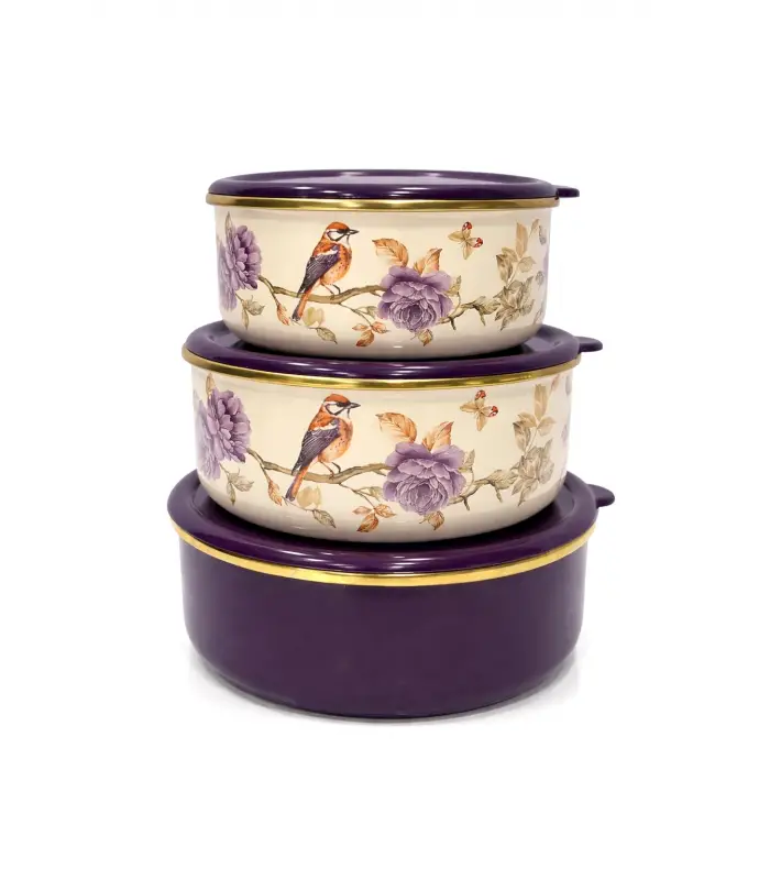 PR Home Fiorella Emaye Üçlü Saklama Seti