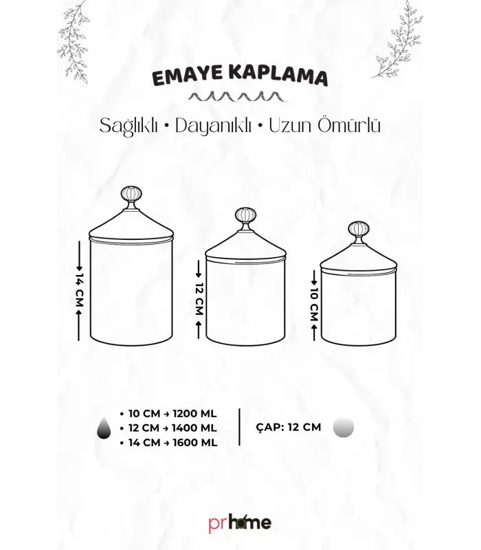 PR Home Limon Emaye Baharatlık Seti