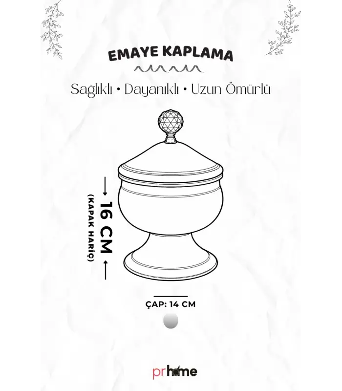 PR Home Hanzade Emaye Ayaklı Şekerlik