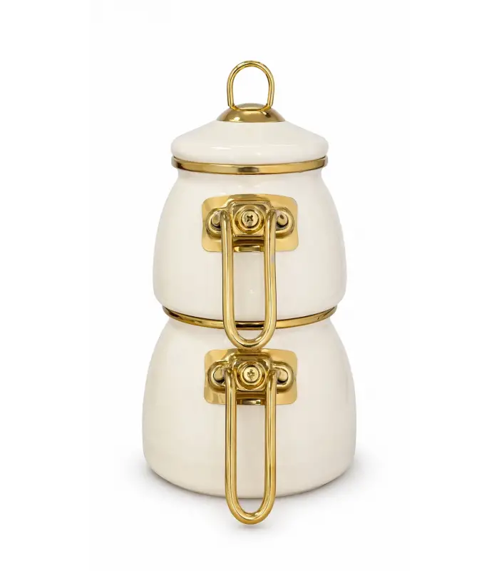 PR Home Krem Mini Model Emaye Çaydanlık