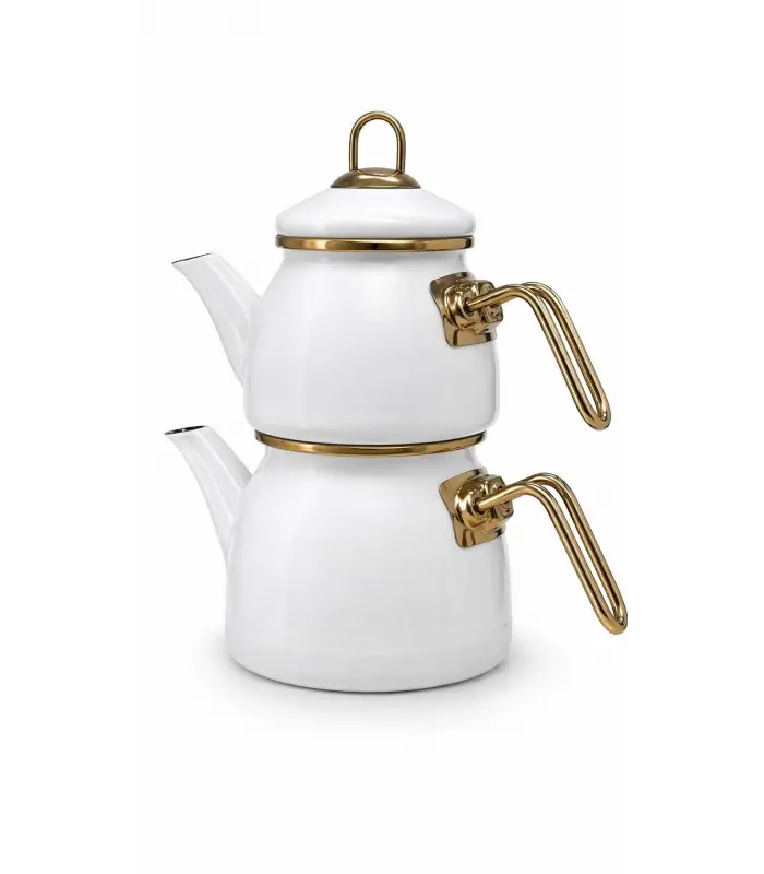 PR Home Beyaz Mini Model Emaye Çaydanlık