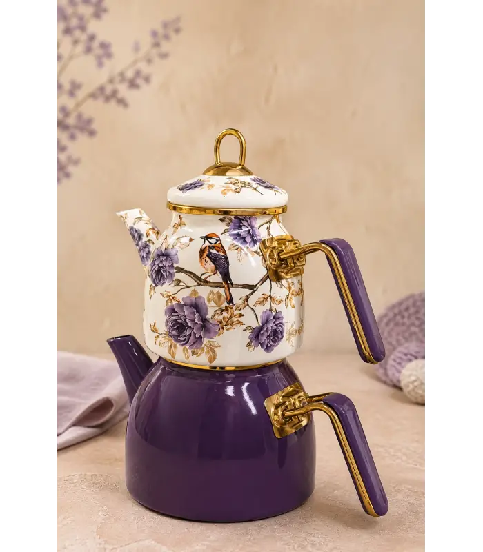 PR Home Fiorella Rose Model Emaye Çaydanlık
