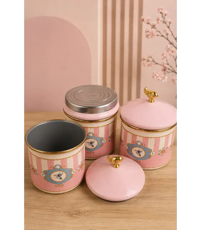 PR Home Alaria Pembe Emaye Baharatlık Seti 12 Cm