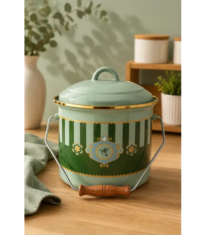 PR Home Alaria Yeşil Emaye Bakraç 20 cm