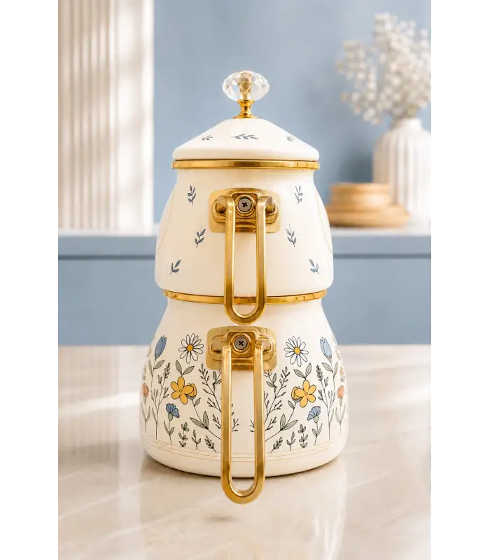 PR Home Anemon Gold Model Emaye Çaydanlık