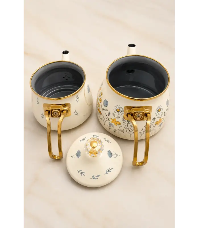 PR Home Anemon Gold Model Emaye Çaydanlık