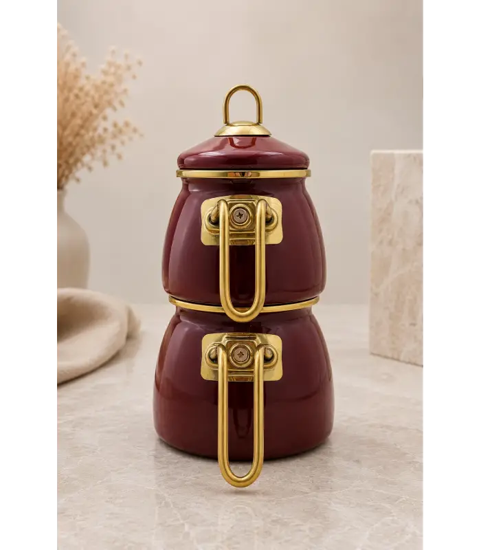 PR Home Bordo Mini Model Emaye Çaydanlık