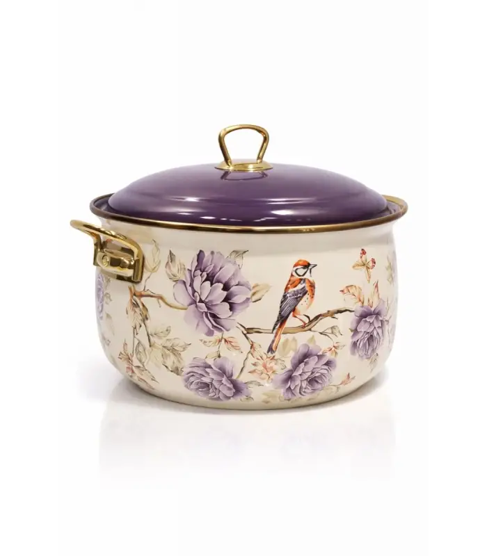 PR Home Fiorella Derin Bombeli Emaye Tencere 24 cm