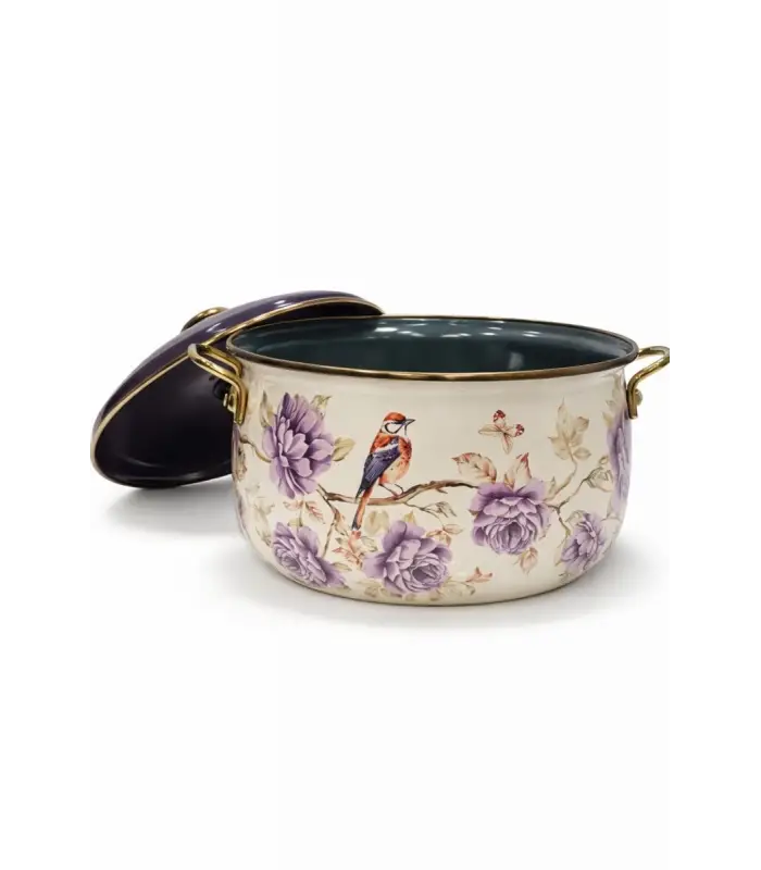 PR Home Fiorella Derin Bombeli Emaye Tencere 24 cm