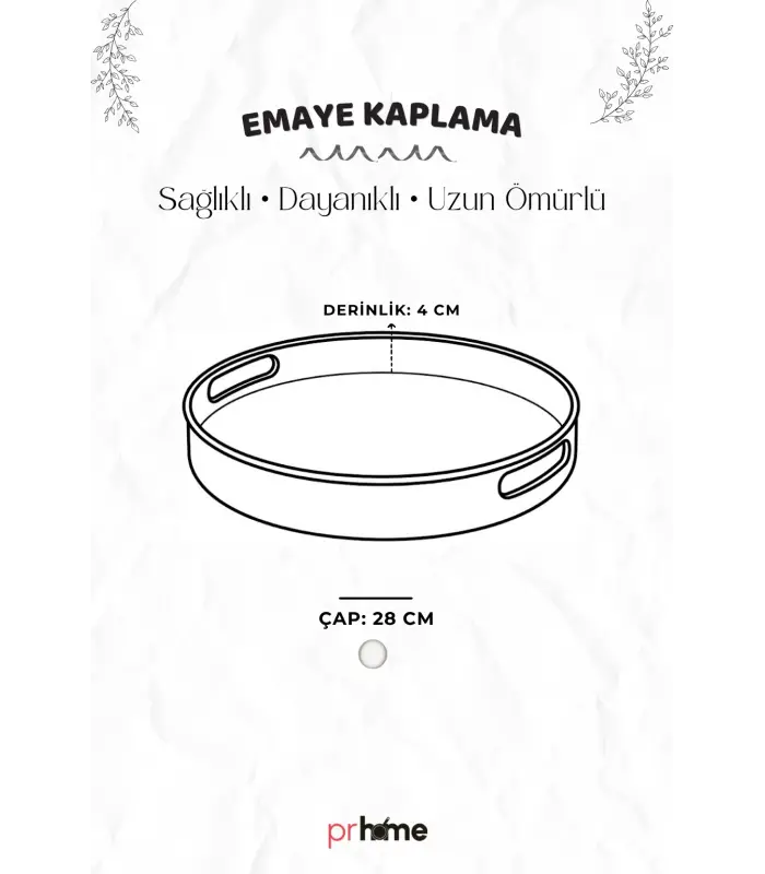 PR Home Fiorella Emaye Tepsi 28 cm