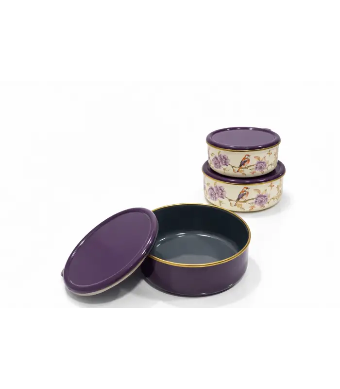 PR Home Fiorella Emaye Üçlü Saklama Seti