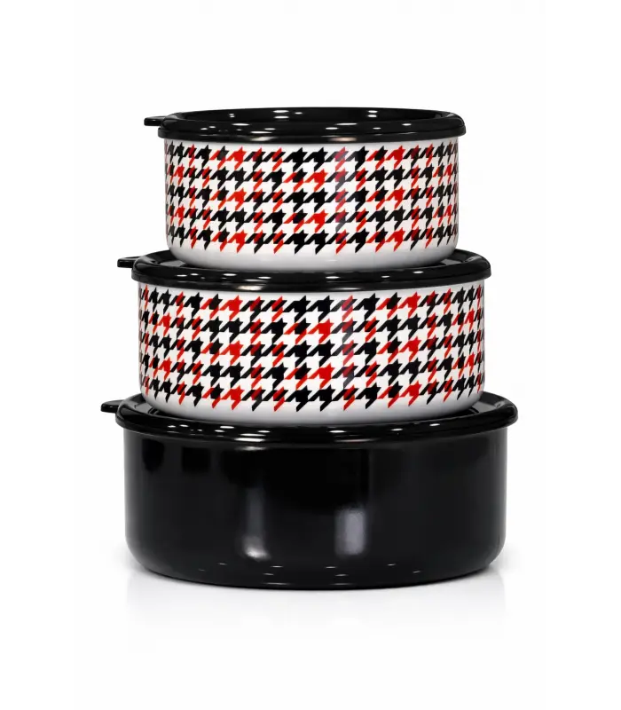 PR Home Forte Black Emaye Üçlü Saklama Seti