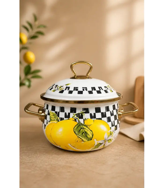 PR Home Limon Derin Bombeli Emaye Tencere 16 cm