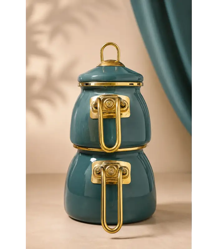 PR Home Petrol Yeşili Mini Model Emaye Çaydanlık
