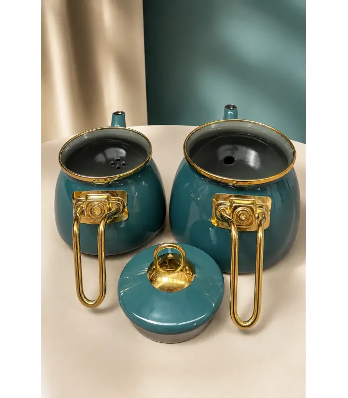 PR Home Petrol Yeşili Mini Model Emaye Çaydanlık