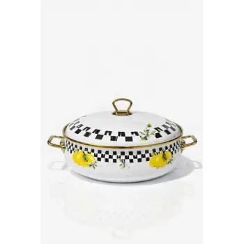 PR Home Lemon Derin Bombeli Emaye Karnıyarık Pilav Tenceresi 26 cm