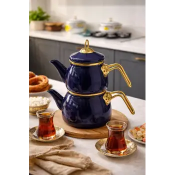 PR Home Emaye Mini Model Emaye Çaydanlık Lacivert