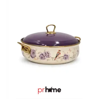 PR Home Fiorella Derin Bombeli Emaye Karnıyarık Pilav Tenceresi 26 cm