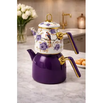 PR Home Fiorella Rose Model Emaye Çaydanlık