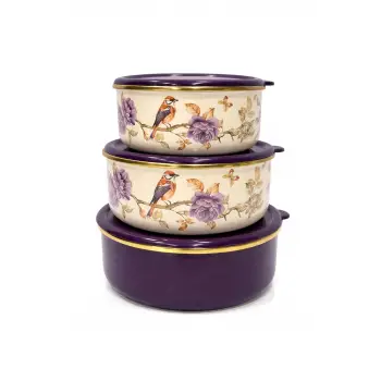 PR Home Fiorella Emaye Üçlü Saklama Seti