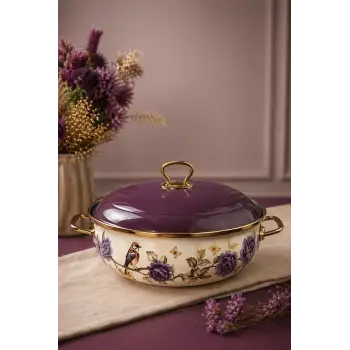 PR Home Fiorella Derin Bombeli Emaye Karnıyarık Pilav Tenceresi 26 cm