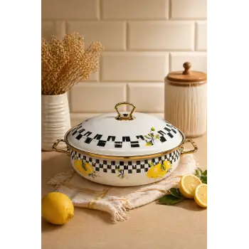 PR Home Limon Derin Bombeli Emaye Karnıyarık Pilav Tenceresi 26 cm