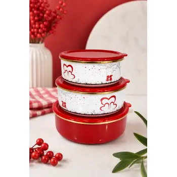 PR Home Love Emaye Üçlü Saklama Seti