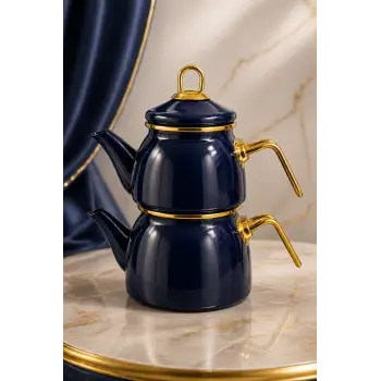 PR Home Emaye Mini Model Emaye Çaydanlık Lacivert