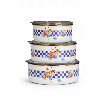 PR Home Allegro Emaye Üçlü Saklama Seti