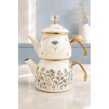 PR Home Anemon Gold Model Emaye Çaydanlık