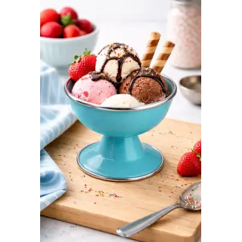 PR Home Emaye Dondurma Kasesi Turkuaz
