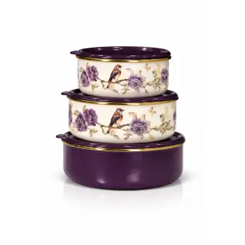 PR Home Fiorella Emaye Üçlü Saklama Seti