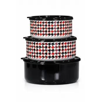 PR Home Forte Black Emaye Üçlü Saklama Seti