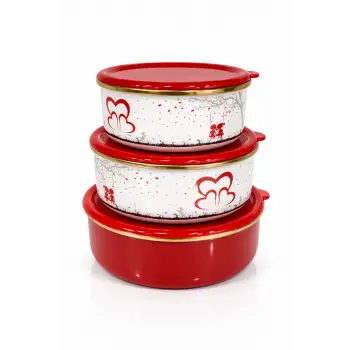 PR Home Love Emaye Üçlü Saklama Seti