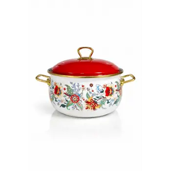 PR Home Magnolia Derin Bombeli Emaye Tencere 22 cm