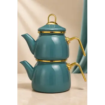 PR Home Petrol Yeşili Mini Model Emaye Çaydanlık