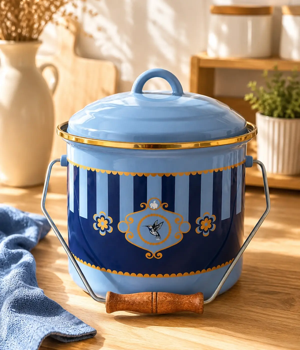 PR Home Alaria Mavi Emaye Bakraç 20 cm