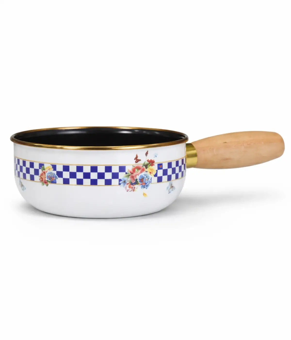 PR Home Allegro Emaye Ahşap Saplı Haşlama ve Sos Tavası 16 cm