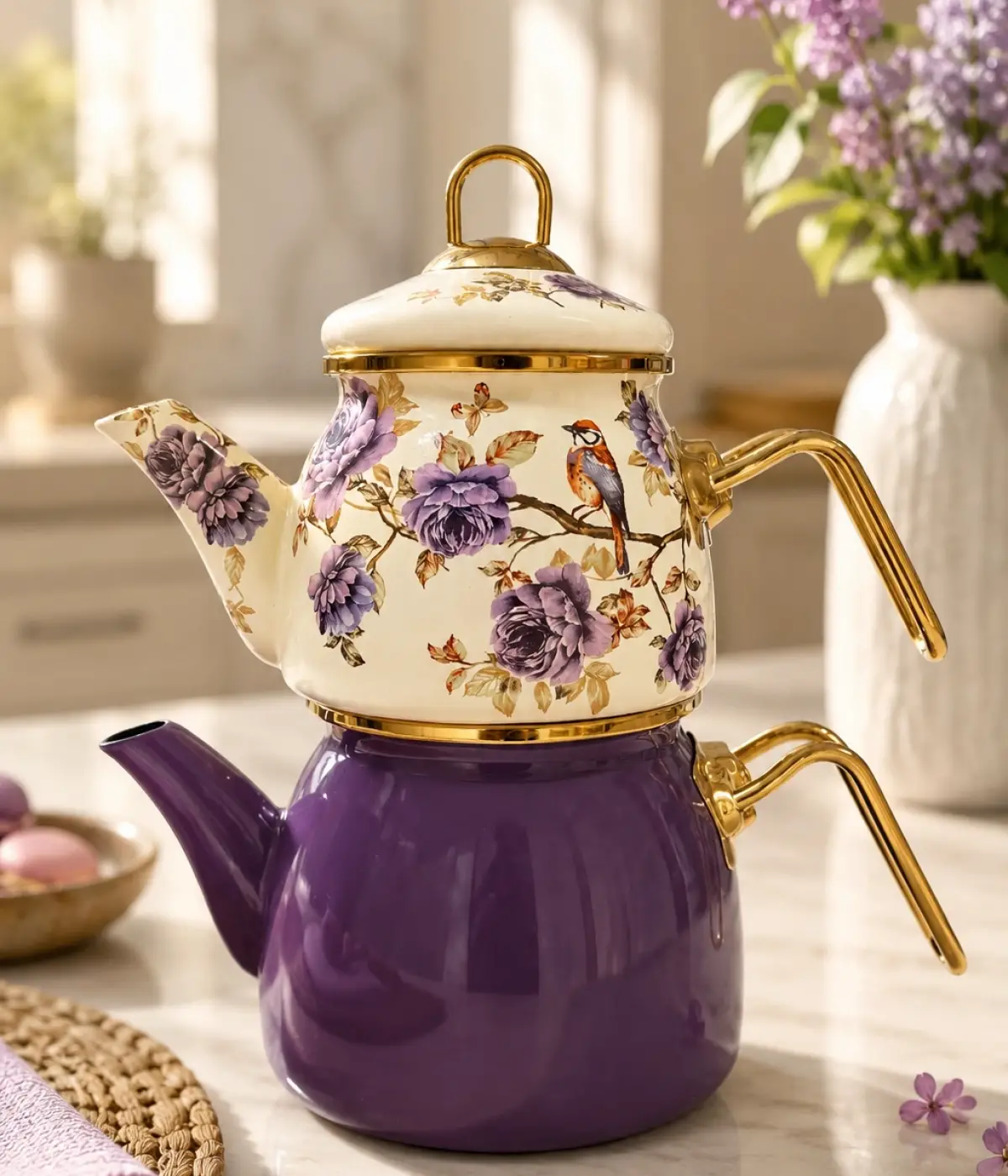PR Home Fiorella Mini Model Emaye Çaydanlık