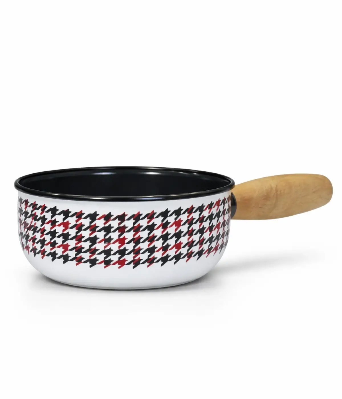 PR Home Forte Black Emaye Ahşap Saplı Haşlama ve Sos Tavası 16 cm