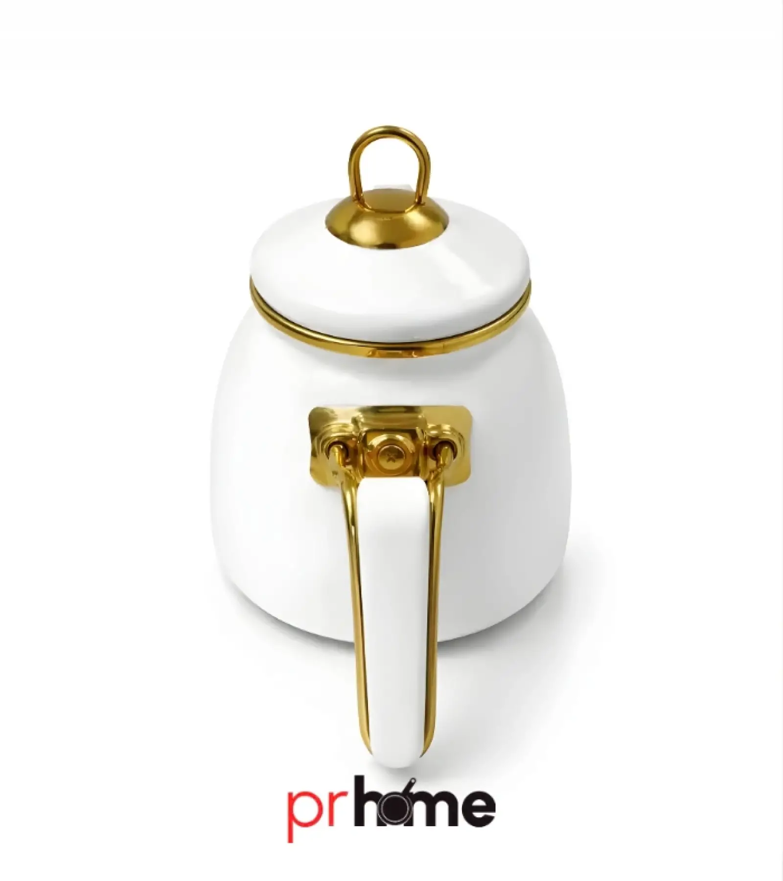 PR Home Beyaz Rose Model Emaye Çaydanlık