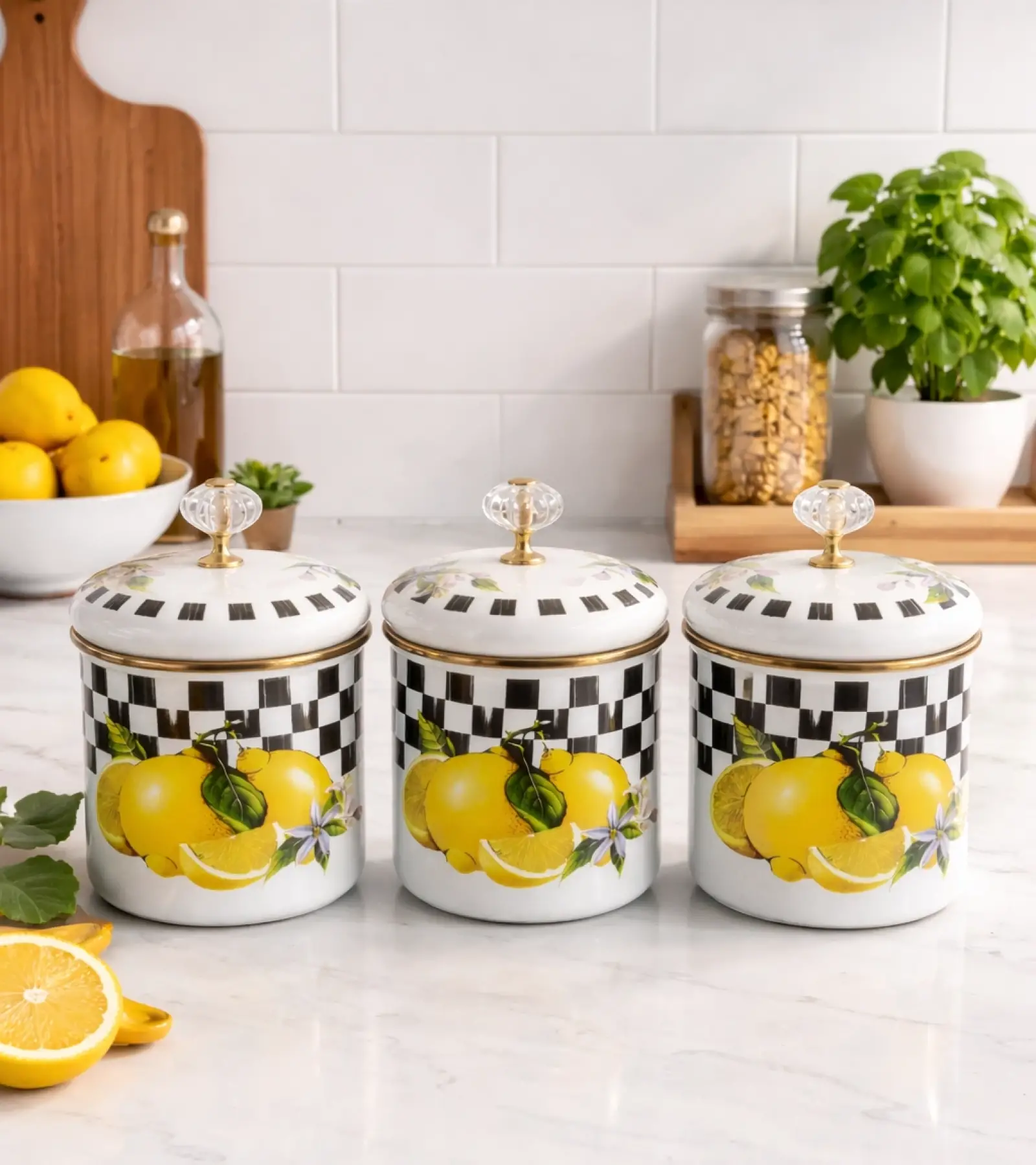 Limon Emaye Baharatlık Seti 12 cm