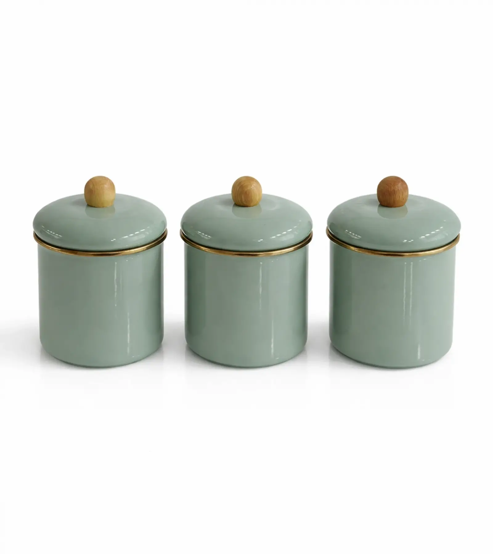 PR Home Soft Yeşil Emaye Baharatlık Seti 12 Cm