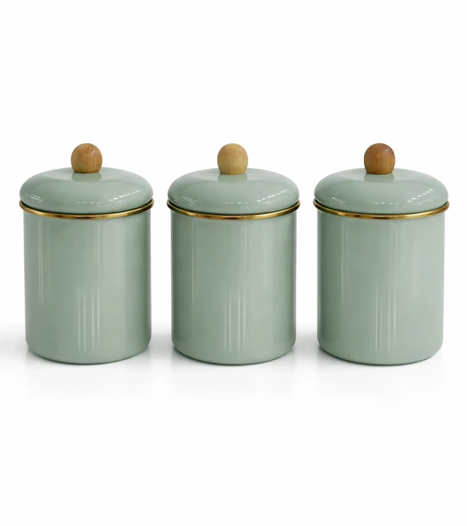 PR Home Soft Yeşil Emaye Baharatlık Seti 14 Cm