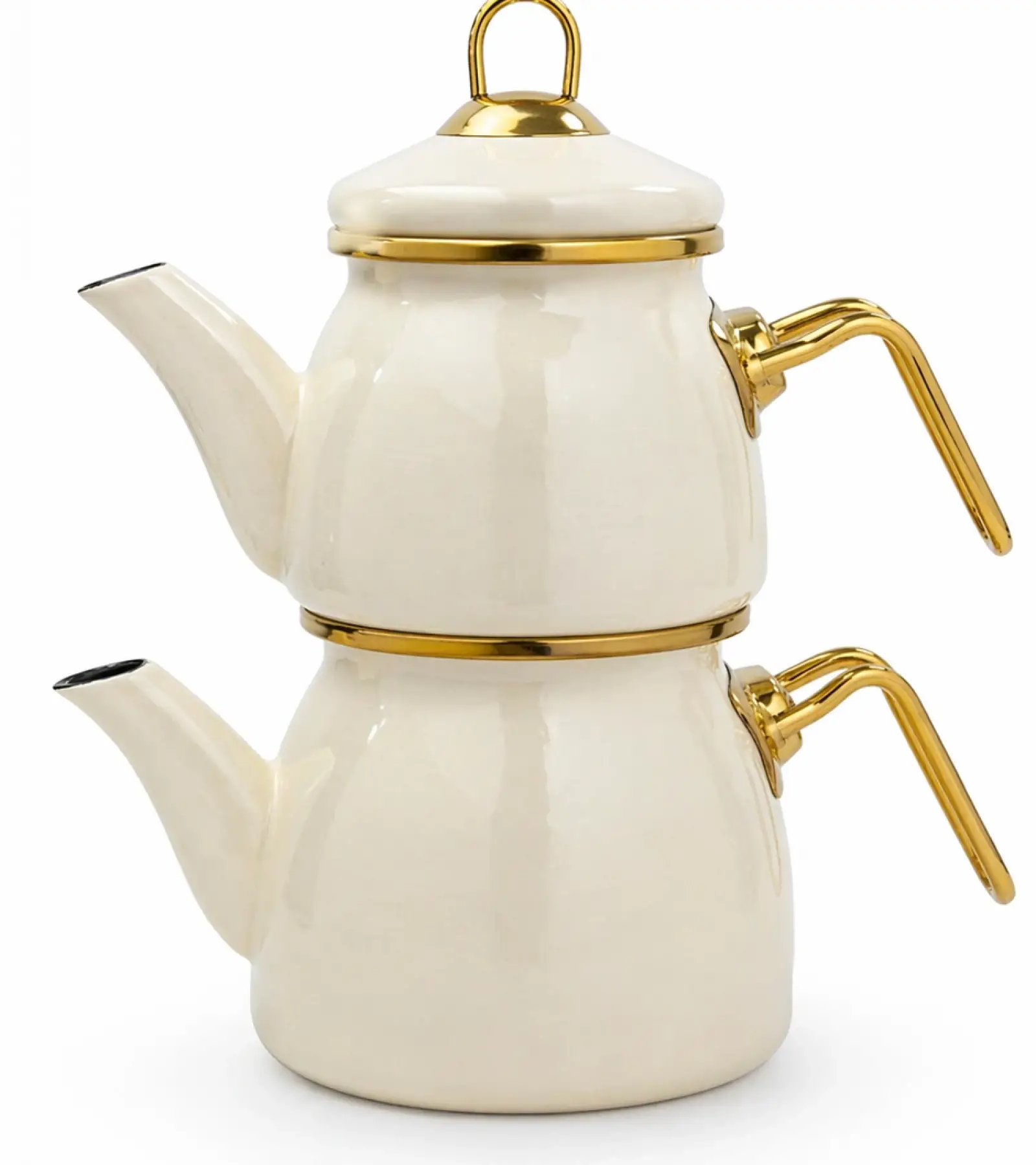 PR Home Krem Mini Model Emaye Çaydanlık