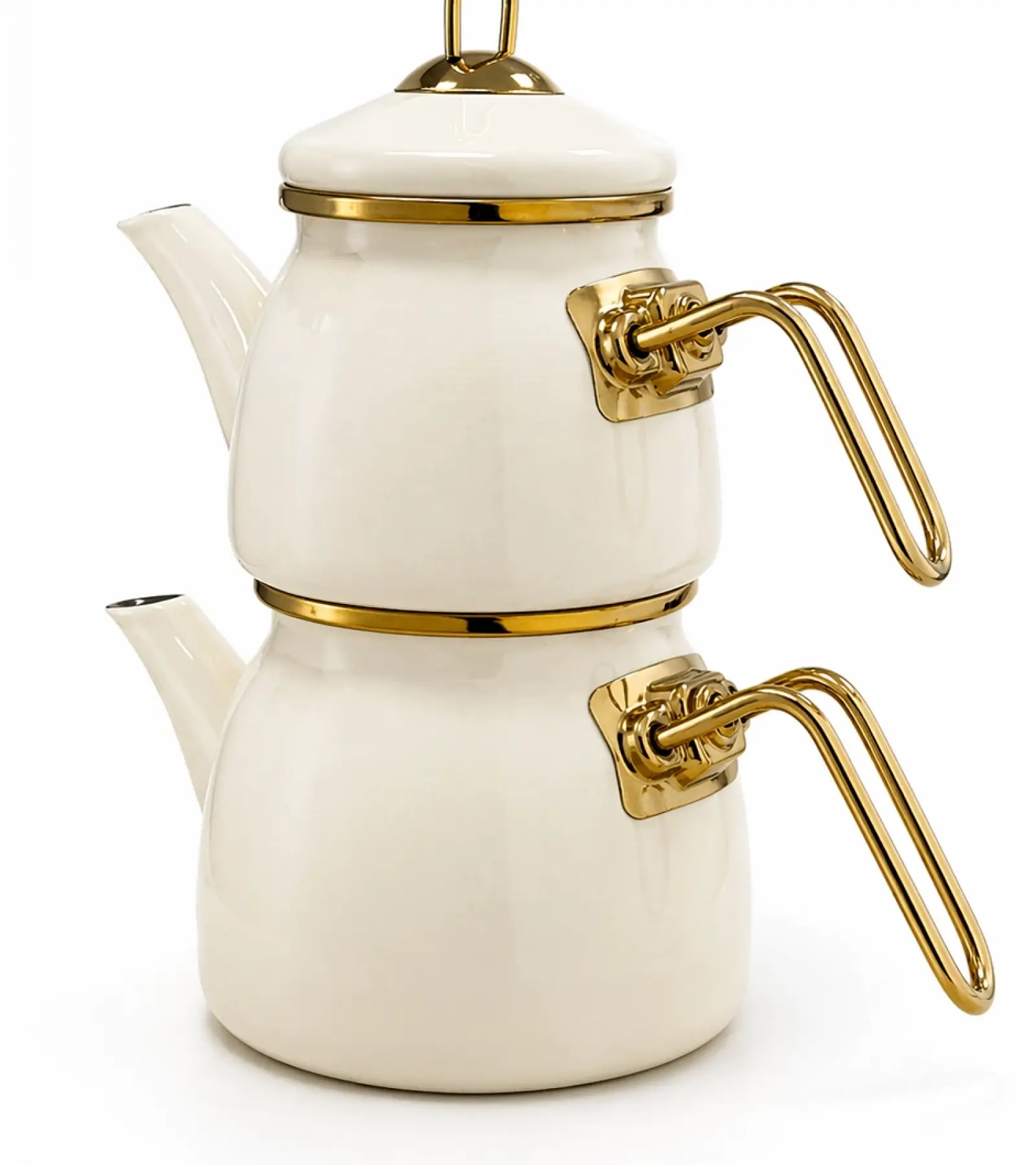 PR Home Krem Mini Model Emaye Çaydanlık
