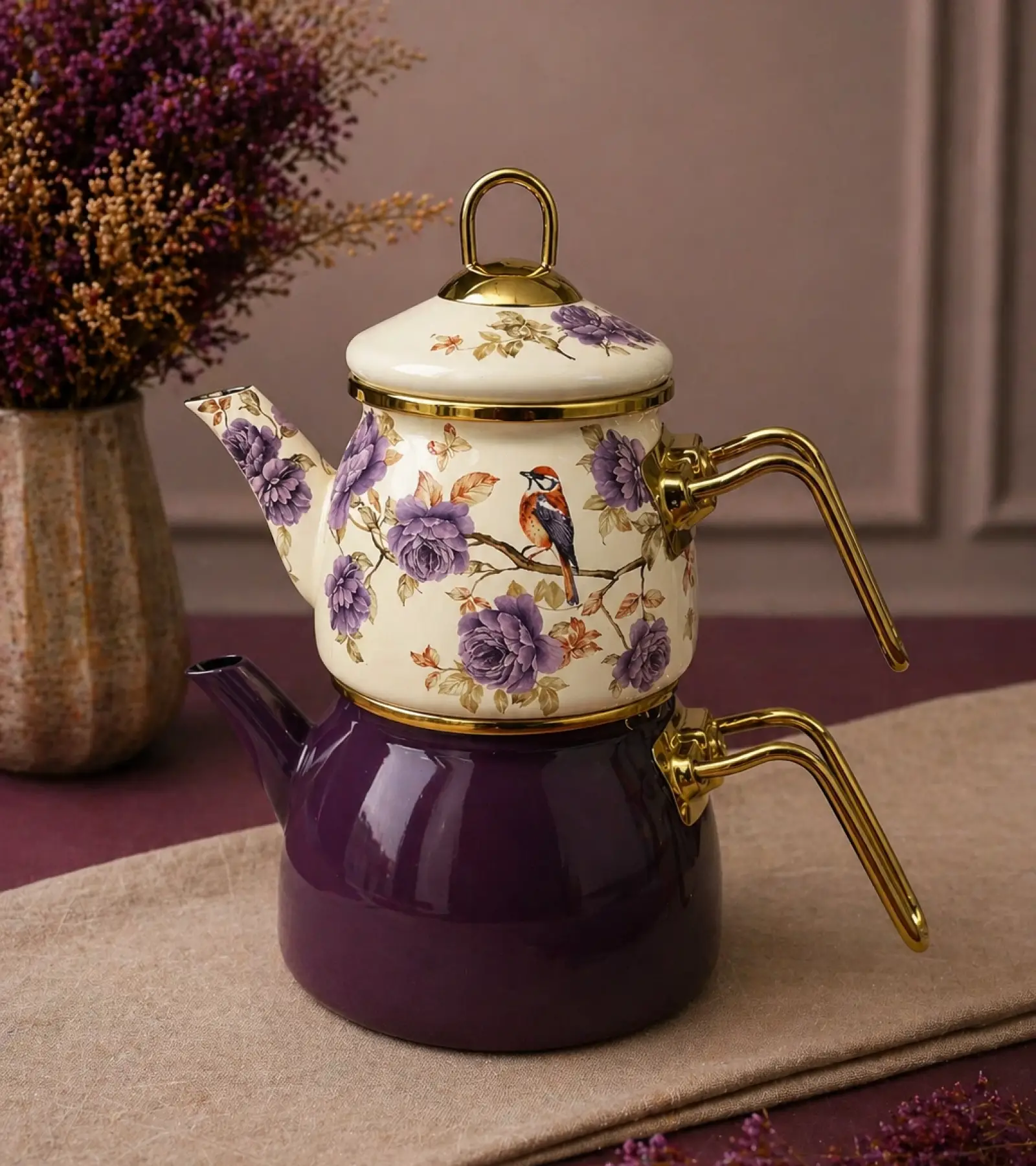 PR Home Fiorella Mini Model Emaye Çaydanlık